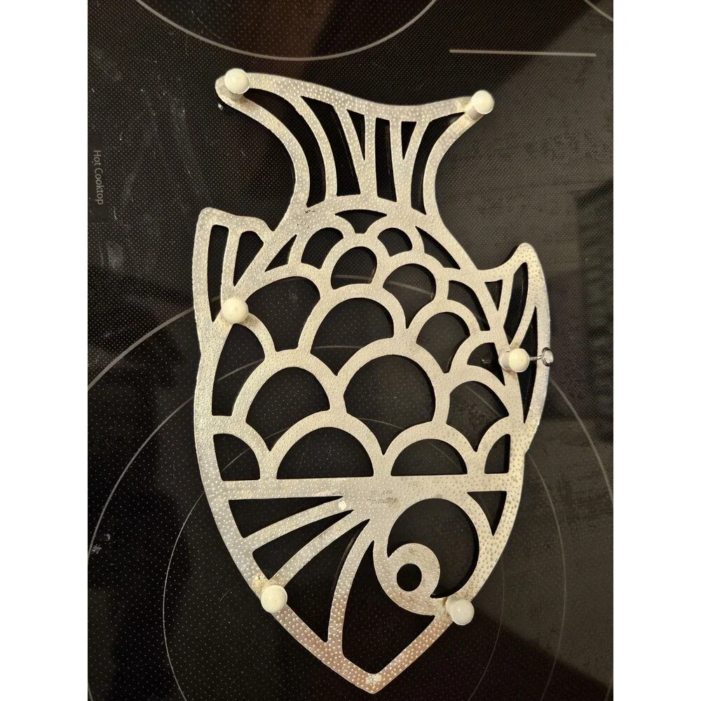 Vintage Leonard Silver Plated Fish Trivet Wall Hanging Made In Italy